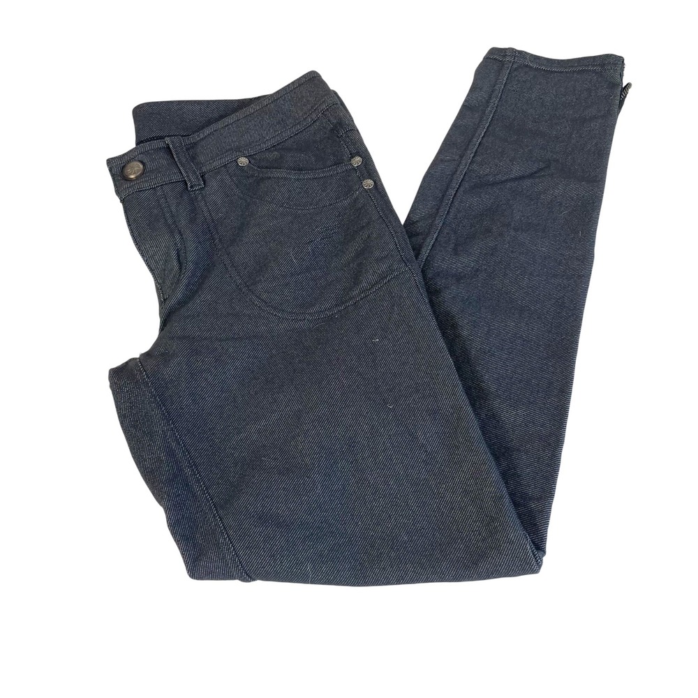Athleta Denim Skinny Pants Size 6 Dark Wash‎ Stretch Ankle Zip Pockets Travel